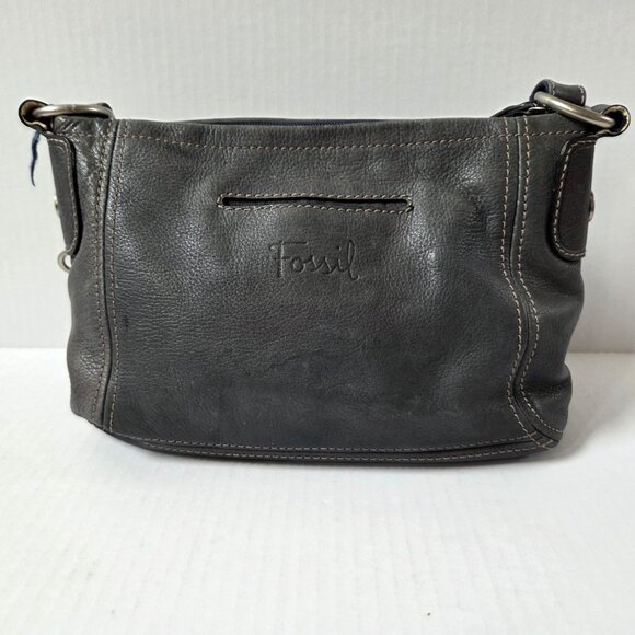 Fossil Purse Gray Blue Leather Hobo Boho Shoulder Bag PATINA FADE - Picture 3 of 16